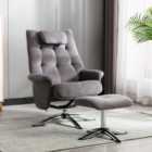 Orson Chenille Reclining Swivel Chair with Footstool
