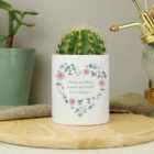 Personalised Floral Mum Heart Ceramic Plant Pot
