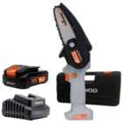 Daewoo U-Force 18V Cordless Handheld Mini Chainsaw with 1 x 2.0Ah Battery Charger 10cm
