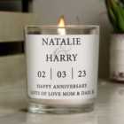 Personalised Couples Design Jar Candle