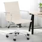 Julian Bowen Gio Ivory and Chrome Faux Leather Swivel Office Chair