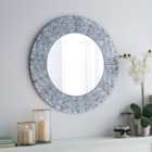 Luxe Tiled Round Wall Mirror