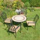 Henderson 91cm Patio Table with 4 Austin Chairs Set