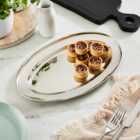 Oval Stainless Steel Serving Tray