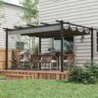 Outsunny 4 x 3m Aluminium Garden Gazebo with Retractable Roof