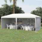 Outsunny 6 x 3m White Party Tent with Windows and Side Panels
