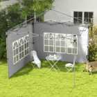 Outsunny Grey Replacement Gazebo Side Panel with Window 2 Pack
