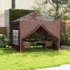 Outsunny 3 x 3m Coffee Party Canopy Tent with Carry Bag