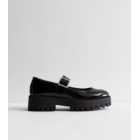 Black Patent Chunky Mary Jane Shoes