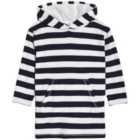 M&S Stripe Towelling Poncho, 2-7 Years, Navy