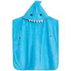 M&S Shark Towelling Poncho, 2-7 Years, Blue