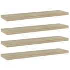 vidaXL Bookshelf Boards 4 Pcs Sonoma Oak 40X10X1.5cm Engineered Wood