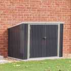 Living and Home Steel Trash Can Recycle Bin Enclosure Storage Shed, Black