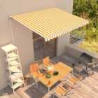 Berkfield Manual Retractable Awning 400x300 cm Yellow and White