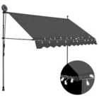 Berkfield Manual Retractable Awning with LED 250 cm Anthracite
