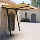 Berkfield Manual Retractable Awning with Posts 3x2.5 m Yellow and White