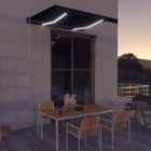 Berkfield Manual Retractable Awning with LED 300x250 cm Anthracite