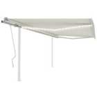Berkfield Manual Retractable Awning with LED 4x3.5 m Cream