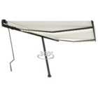 Berkfield Manual Retractable Awning with LED 450x300 cm Cream