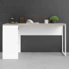 Florence Function Plus 2 Drawer Corner Desk White and Truffle Oak