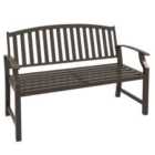 Outsunny Garden Bench w/ Slatted Seat and Backrest - Brown