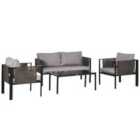 Outsunny 4pc Garden Furniture Set w/ Coffee Table