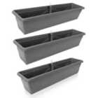 Gardenico Self-watering Balcony Planter 800mm - Anthracite - Triple Pack