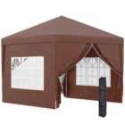 Outsunny Heavy Duty Pop Up Gazebo Marquee Party - Coffee