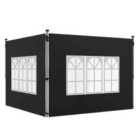 Outsunny 2x Gazebo Side Panels for 3x3m or 3x4m - Black