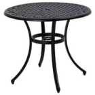 Outsunny Garden Table w/ Parasol Hole, 2-4 Seat - Black
