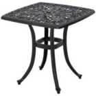 Outsunny 53cm Outdoor Square Side Table - Black
