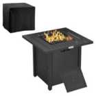 Outsunny Rattan-style Propane Gas Fire Pit Table w/ Cover