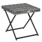 Outsunny Folding Square Rattan Coffee Table - Grey