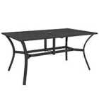 Outsunny Rectangle Patio Table w/ Steel Frame 150cm x 90cm
