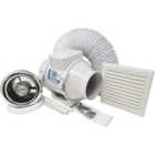 Blauberg TURBO E 100-T In-line Axial Extractor Fan Kit with LED Light