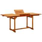 Berkfield Garden Dining Table (120-170)x80x75 cm Solid Acacia Wood