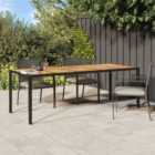 Berkfield Garden Table Black 250x100x75 cm Poly Rattan