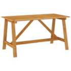 Berkfield Garden Dining Table 140x70x73.5 cm Solid Acacia Wood