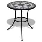 Berkfield Bistro Table Black and White 60 cm Mosaic