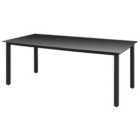 Berkfield Garden Table Black 190x90x74 cm Aluminium and Glass