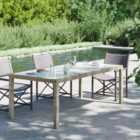 Berkfield Garden Table Grey 190x90x75 cm Tempered Glass and Poly Rattan