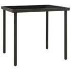 Berkfield Outdoor Dining Table Anthracite 80x80x72 cm Glass and Steel