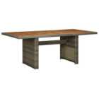 Berkfield Garden Table Brown Poly Rattan and Solid Acacia Wood