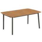 Berkfield Garden Table 150x90x72cm Solid Acacia Wood and Steel