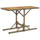 Berkfield Garden Table Beige Solid Wood Acacia and Poly Rattan