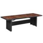Berkfield Garden Table 240x90x74 cm Poly Rattan and Solid Acacia Wood