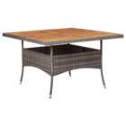 Berkfield Outdoor Dining Table Grey Poly Rattan and Solid Acacia Wood