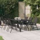 Berkfield Garden Table Black 180x80x70 cm Steel and Glass