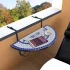Berkfield Hanging Balcony Table Blue and White Mosaic