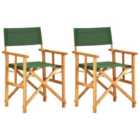 Berkfield Director's Chairs 2 pcs Solid Acacia Wood Green